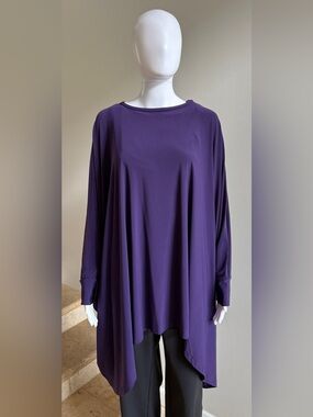 ANNE NAMBA Washable Tunic Blouse Top One Size, Purple